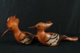 Feathers Pair Of Wooden Birds