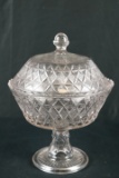 Large Pressed Glass Footed Candy Dish