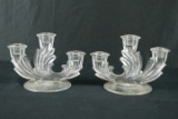 Pair Of Class Candleabras