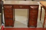 Mahogany Knee Hole Desk With Leather Top