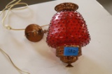 Hanging Electrified Cranberry Lamp