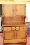 2 Piece Oak Kitchen Cabinet