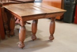 Victorian Oak 5 Leg Extension Table With 5 Leaves