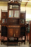 Inlay Curio Cabinet With Bevelled Mirrors
