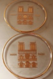 2 Glass Notre Dame Plates