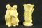 2 Yellow Ware Vases