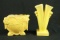 2 Yellow Ware Vases