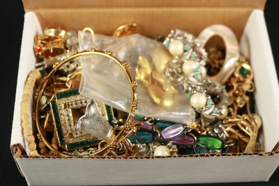 Box Of Costume Jewelry