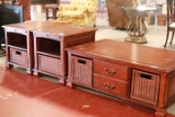 Cherry Finish Coffee Table & 2 End Tables