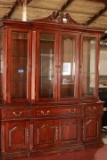 American Design Furniture Company Cherry 2 Piece China Cabinet