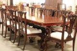 American Design Furniture Company Cherry Dining Table With 10 Chairs & 2 Leaves