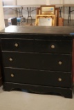 Painted Black 3 Drawer Chest