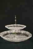 2 Tier Center Handled Cake Stand