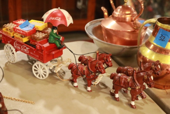 Coca Cola Cart Cast Iron Figurine