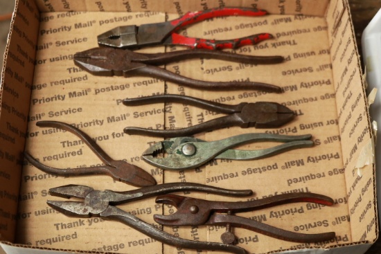 Box of Assorted Pliers & Snips