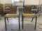 2 Wicker Metal Frame Chairs
