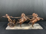 Chariot with Horses on Marble Base
