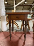 Victorian Work Table Pine and Poplar Wood Banded top
