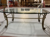 3 pc Glass and Metal Table set