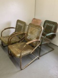 4 1950s Metal Lawn Chairs