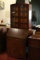 Oak Deco Secretary with Leaded Glass door Panes