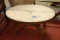 Oval Marble Top Mahogany Coffee Table