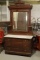 Walnut Marble Top Eastlake Dresser & Mirror