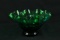 Green Blown Glass Fluted Bowl