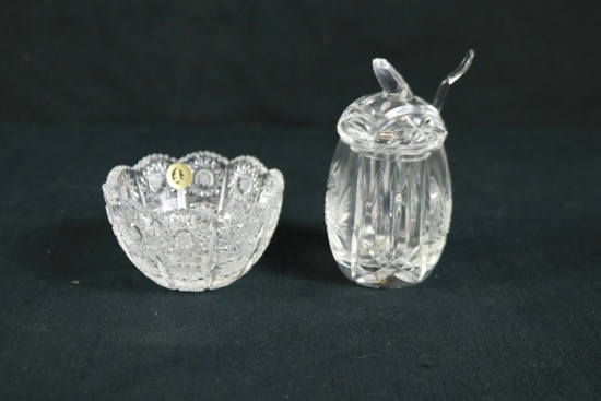 Crystal Jar & Bohemia Glass Bowl