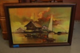Asian Oil on Canvas Signed
