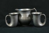 Pewter Pitcher & 2 Cups