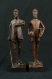 2 Wooden Don Quixote Statues