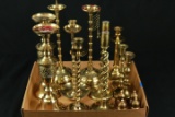 Box of Assorted Brass Candlet Stands & Shakers