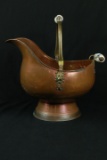 Copper Coal Hod with Delft Handles