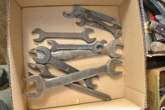 Box of Assorted Open End Wrenches