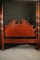 Cherry Rice Carved Queen Size Poster Bed