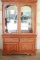 Oak China Cabinet with Glass Shelves