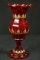 Ruby Vase With Gold Trim