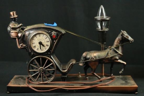 Horse & Buggy Clock And Lamp