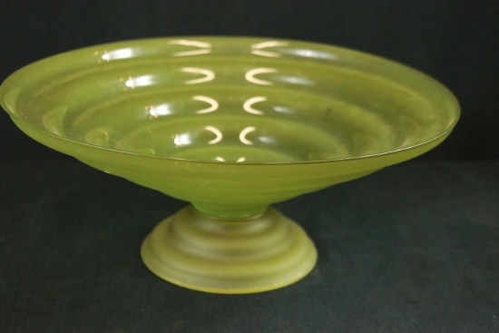 Large Green Pedestal Bowl
