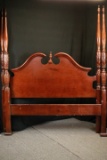 Cherry Rice Carved Queen Size Poster Bed