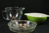 3 Bowls & KitchenAid Glass Measuring Bowl