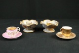 2 Stangl Pottery Candlesticks, & 2 Saucers And Cups