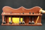 Wood Pipe Rack With Pipes