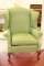 Green Wing Back Chair With Claw Feet