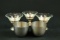 3 Silver Plated & Glass Dessert Bowls & 2 Pewter Cups