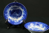 2 English Flow Blue Bowls