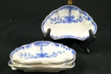 4 Flow Blue Dishes