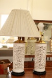 Pair Of Wedding Pattern Lamps