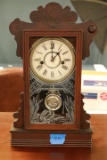 Mantle Clock With Painted Glass